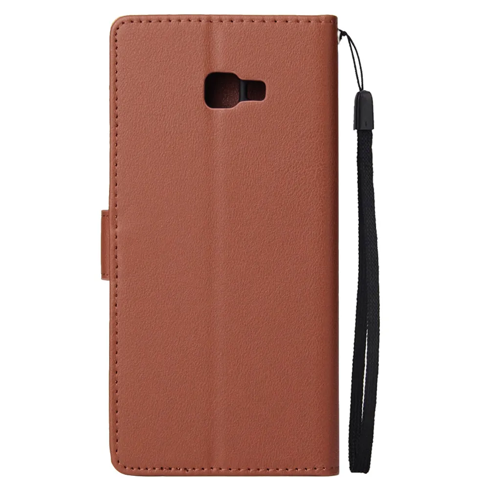 For Samsung J4 plus Flip-type Leather Protective Phone Case with 3 Card Position Buckle Design Phone Cover  Red wine