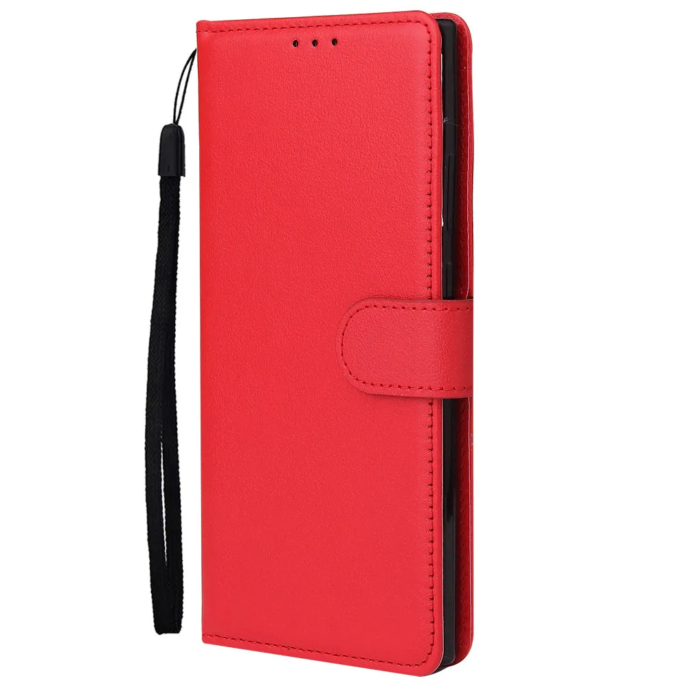 For Samsung Note 20/Note 20 Ultra PU Leather Three-card Photo Frame Front Buckle Mobile Phone shell red