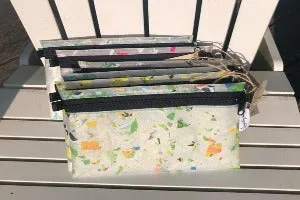 Fused Plastic Large Zipper Pouch