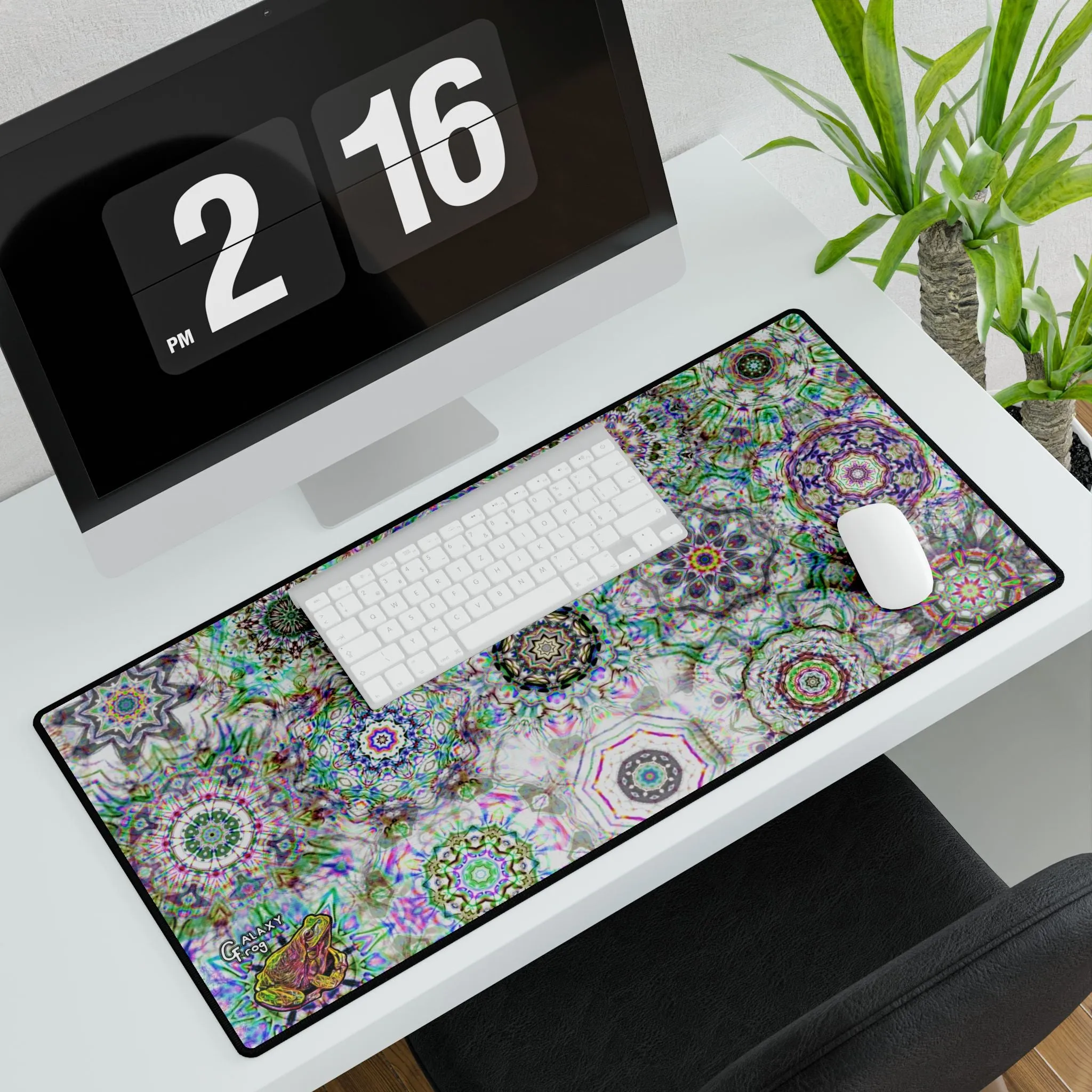 Galaxy Frog Cymagic Wellness Kaleidoscape Desk Mats