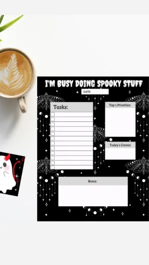 Gothic Desk Planner Pad | gothic notepad, spooky