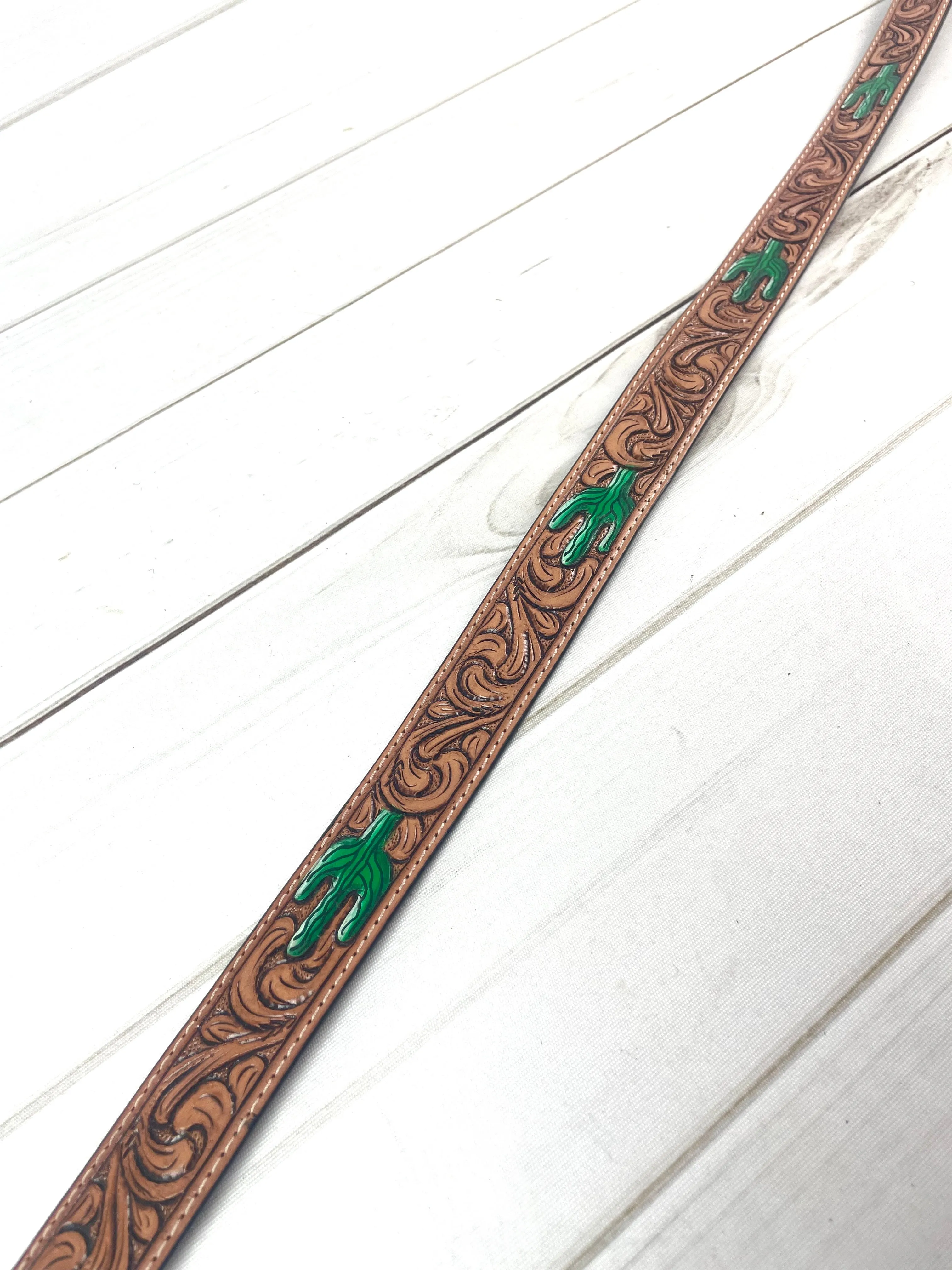 Hand Painted Green Cactus Crossbody Handbag Strap