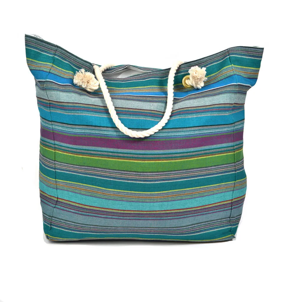 Hand Woven Beach Tote Bag | Quetzal Jade