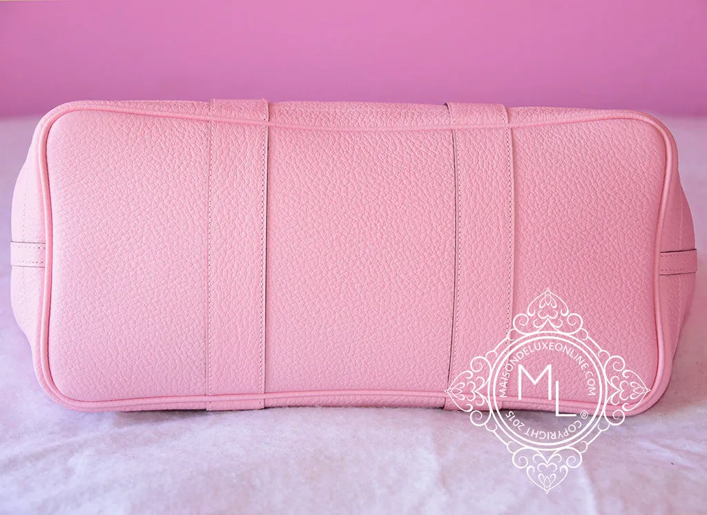 Hermes Pink Rose Sakura Leather 36 Garden Party Handbag