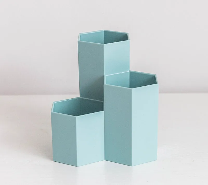 Homlly Hexagon Pen Makeup Container Holder