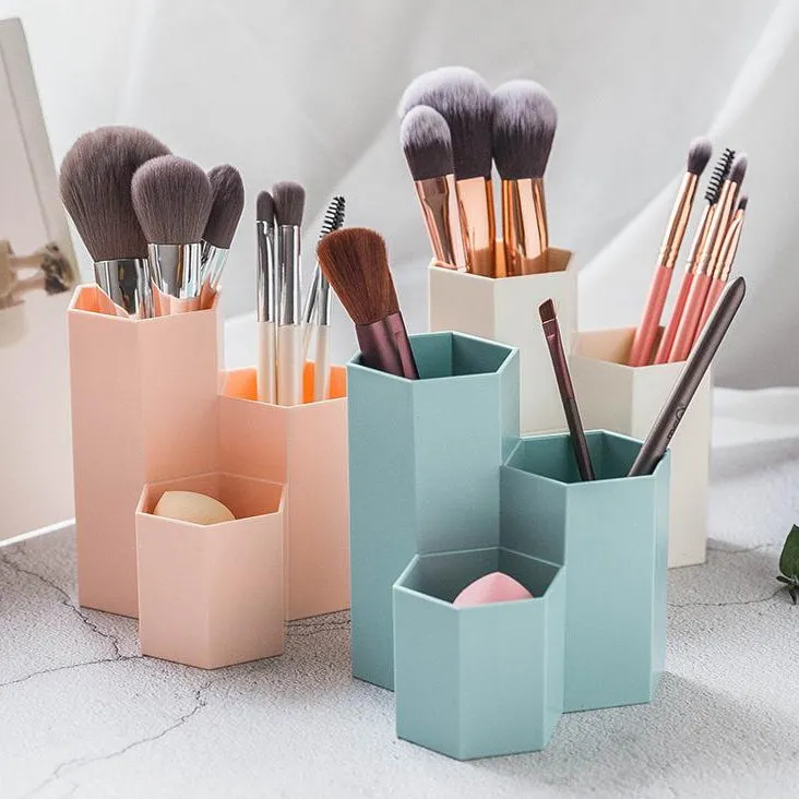 Homlly Hexagon Pen Makeup Container Holder