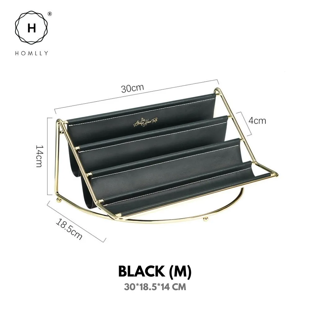 Homlly Keii Gold Multi Leather Layer Desk Organizer Shelf