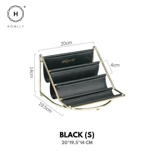 Homlly Keii Gold Multi Leather Layer Desk Organizer Shelf