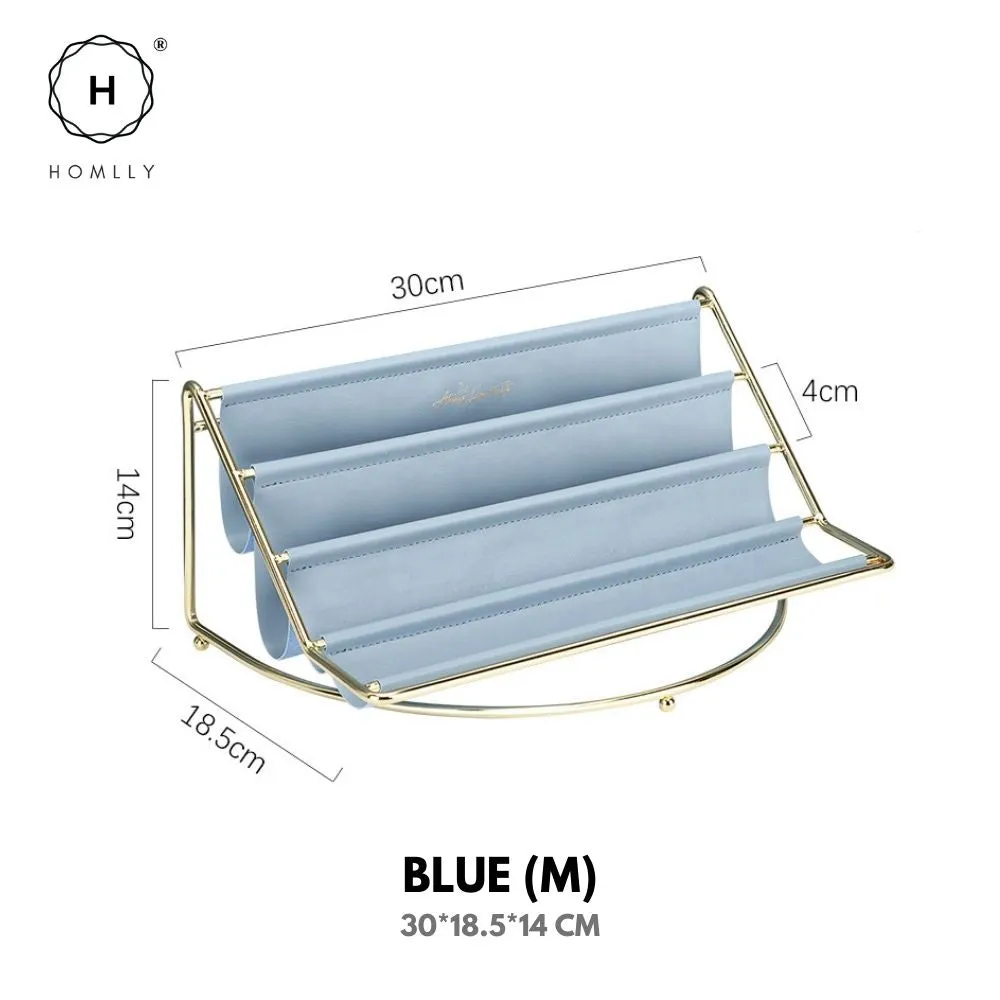 Homlly Keii Gold Multi Leather Layer Desk Organizer Shelf