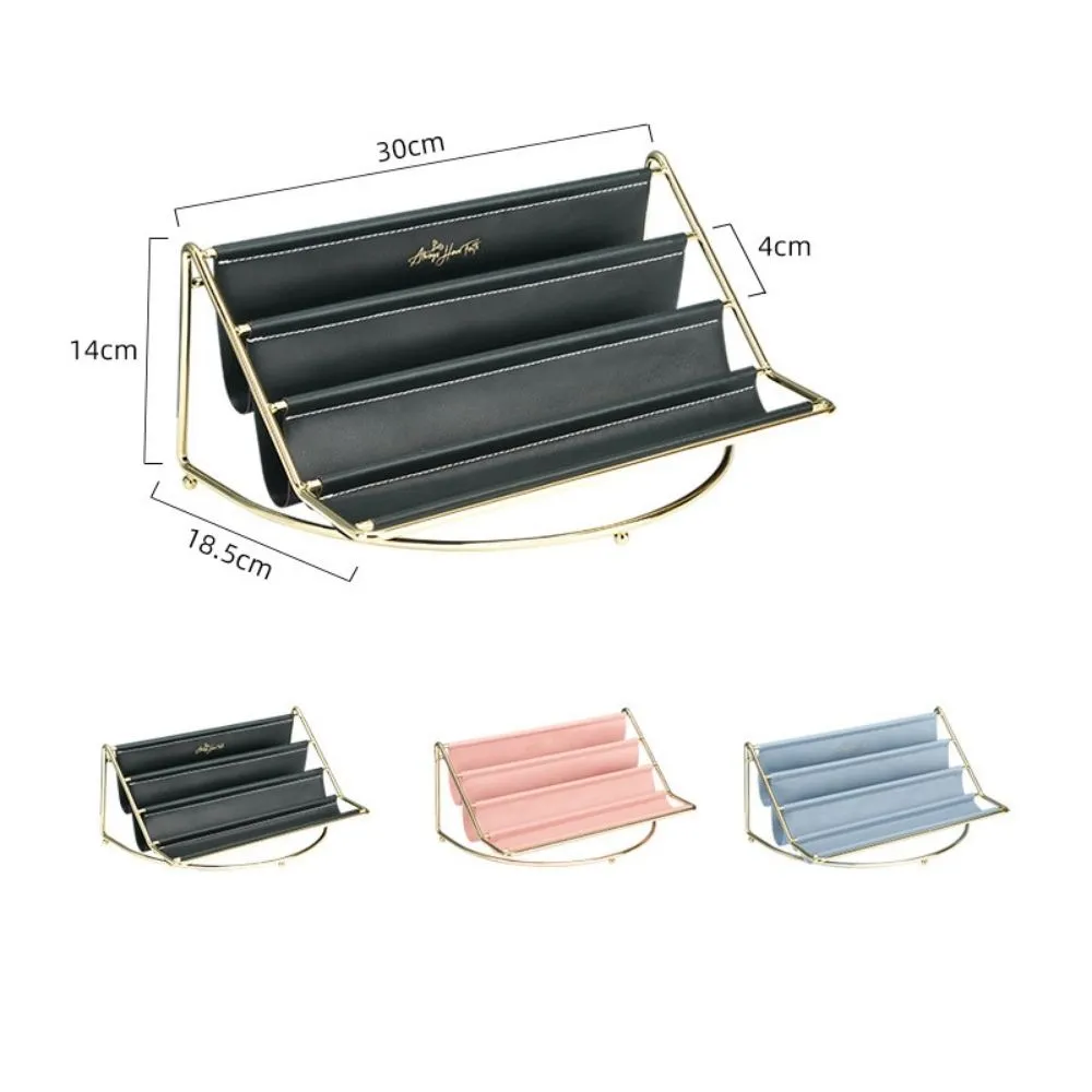 Homlly Keii Gold Multi Leather Layer Desk Organizer Shelf