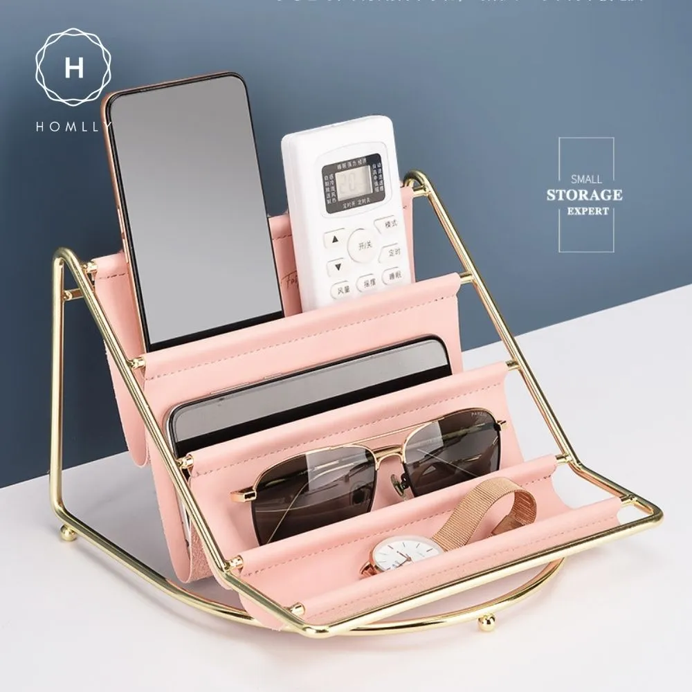 Homlly Keii Gold Multi Leather Layer Desk Organizer Shelf