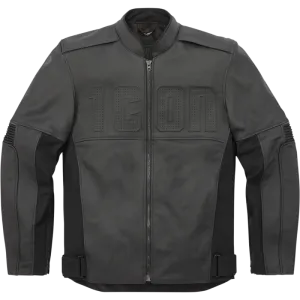 Icon Motorhead3 Mens Motorcycle Leather Jacket - Black
