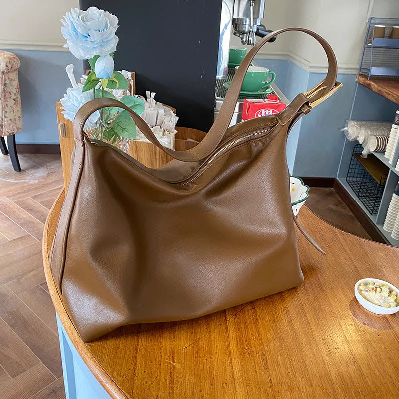 Korean Style Daily Soft Collapse Minimalist Big Shoulder Bags