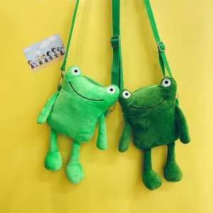 Korean Style Funny Frog Cartoon Doll Crossbody Bags