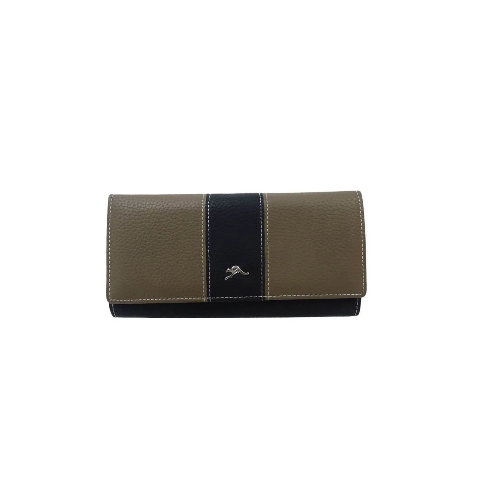 Ladies Wallet Two Tone Kangaroo Badge Grey
