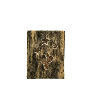 Large Notepad Cover - Exotic Brindle w/ Leather Decal