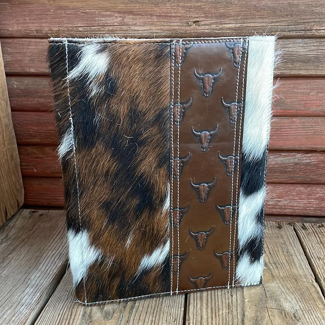 Large Notepad Cover - Tricolor w/ Mahogany Skulls