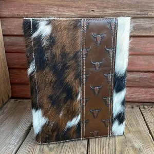 Large Notepad Cover - Tricolor w/ Mahogany Skulls