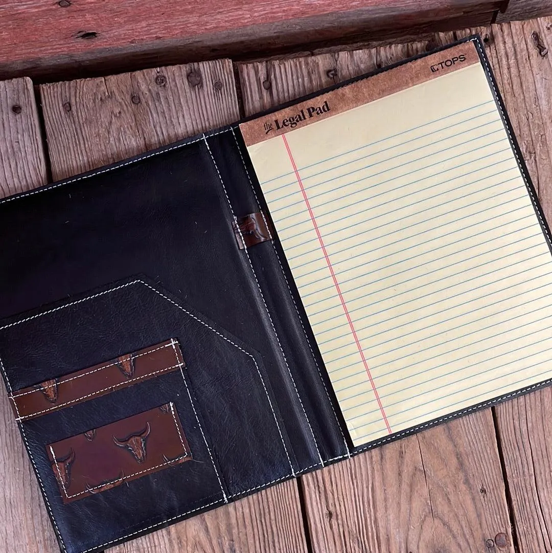 Large Notepad Cover - Tricolor w/ Mahogany Skulls
