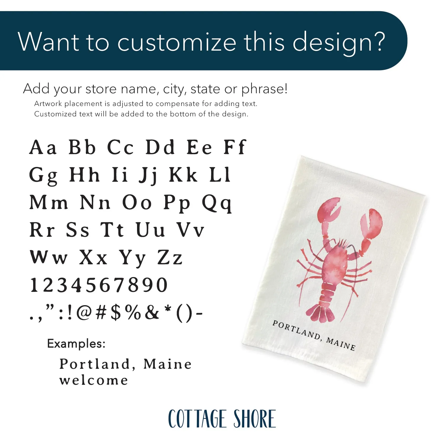Lobster - Customizable Canvas Tote Bag