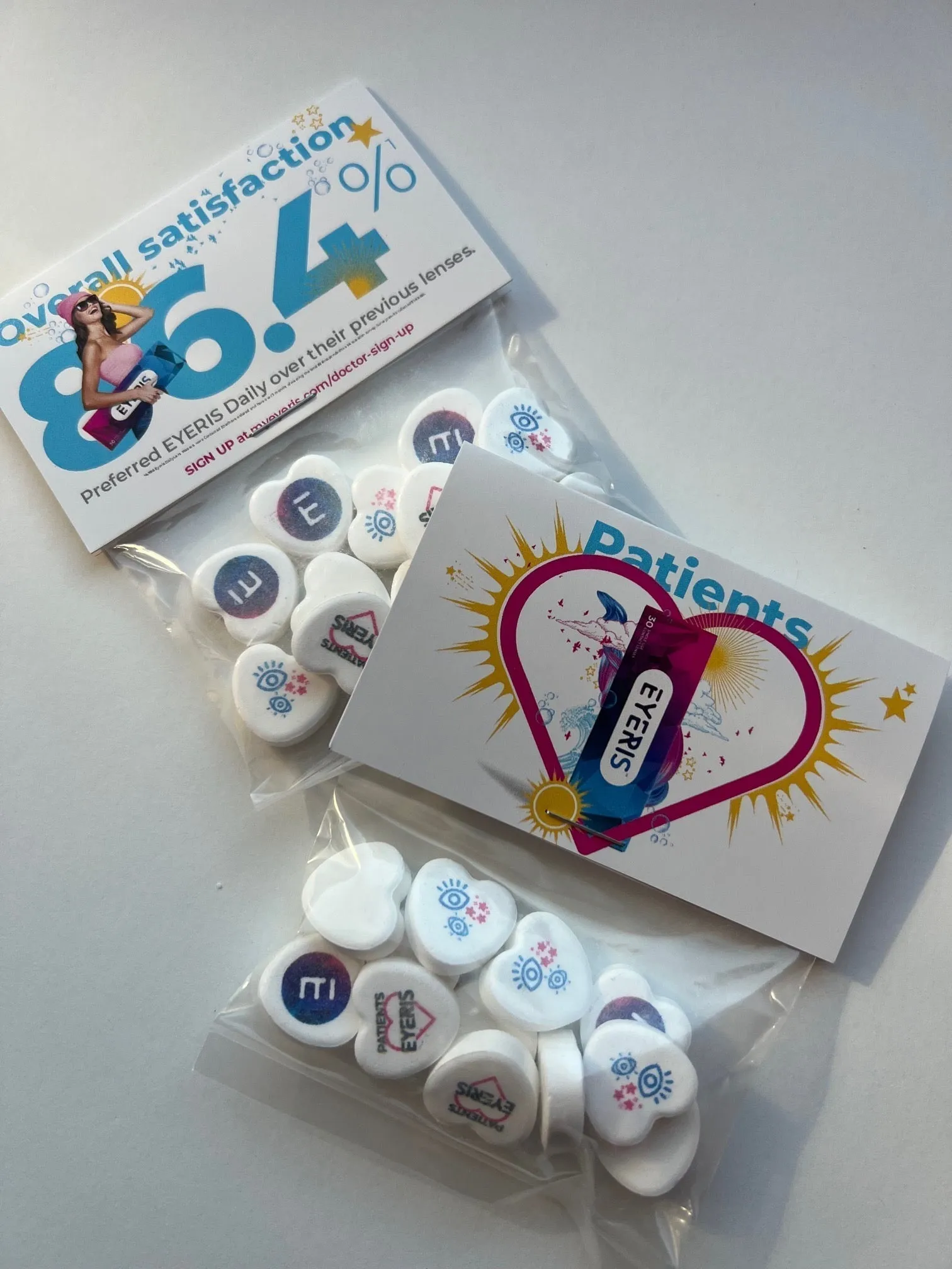 Logo Candy Hearts Personalized Bags - 8 Candies Per Bag (100 Bag Minimum)