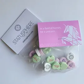 Logo Candy Hearts Personalized Bags - 8 Candies Per Bag (100 Bag Minimum)