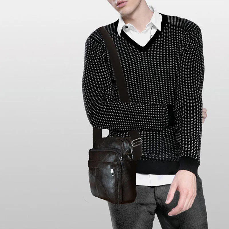 Luxury Vintage Male Messenger Bag Shoulder Leather Handbags