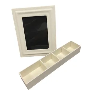 Matte White Frame & Wood Organizer
