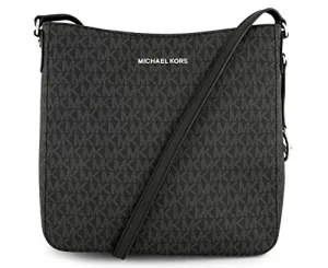 Michael Kors Jet Set Large Messenger Bag Crossbody Black MK Signature