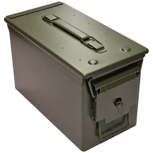NATO M2A1 50 Cal Steel Ammo Box Olive Green - New