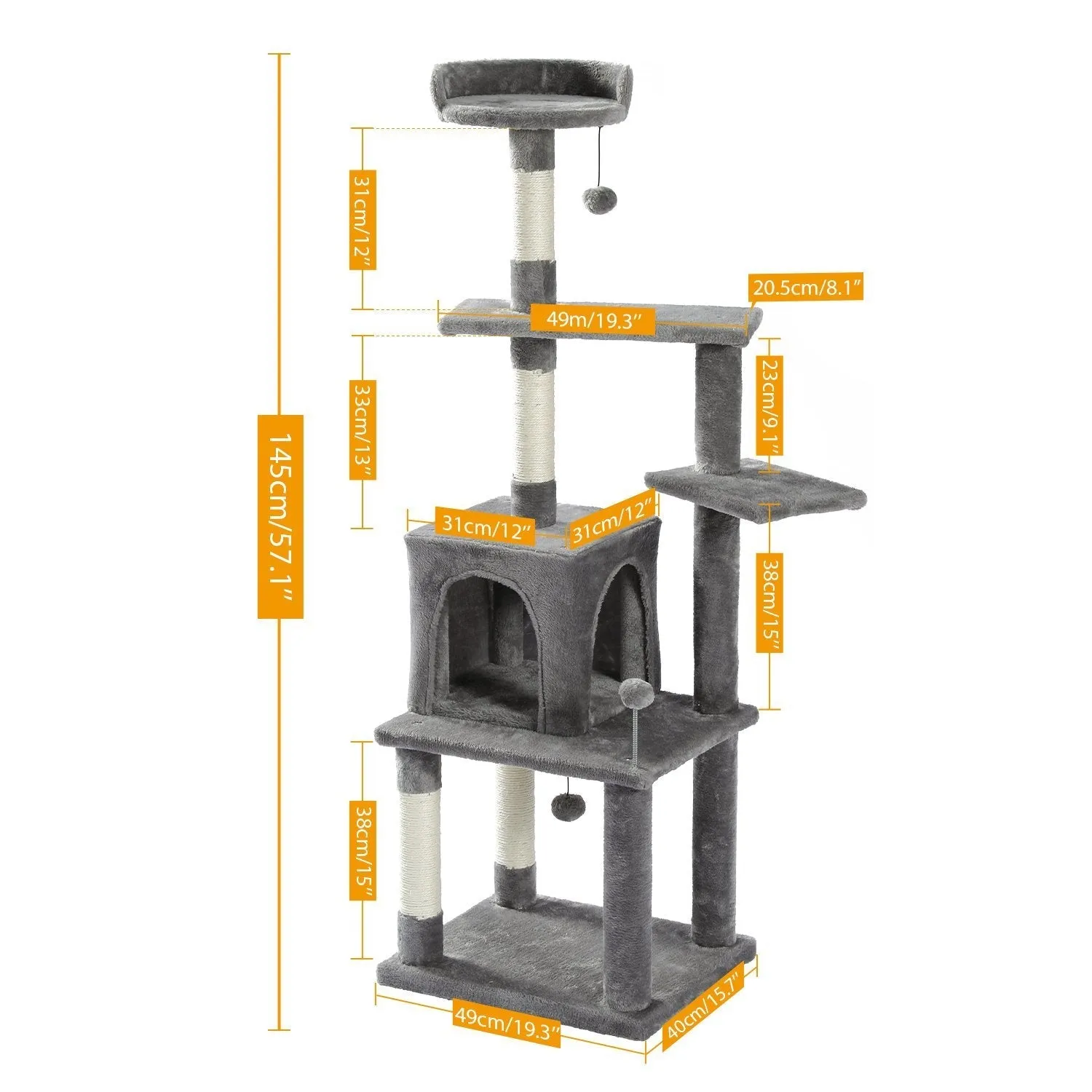 New in box! PAWZ Road Winter Large Cat Tree House in Grey!