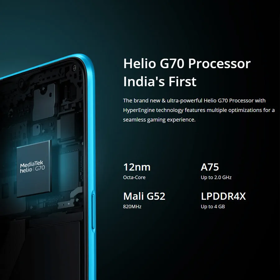 OPPO Realme C3 4G Smartphone Helio G70 Octa-core 2.0GHz Android 10 6.5 inches Triple Camera Global Version blue
