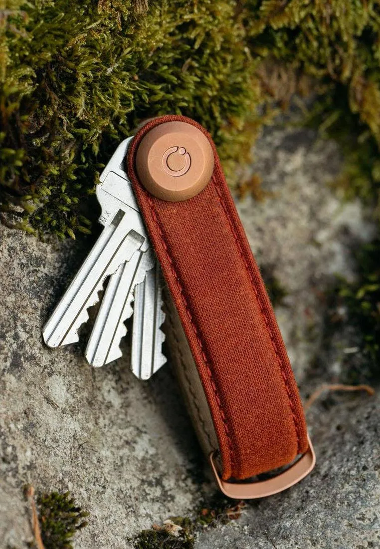 Orbitkey Key Organiser Waxed Canvas Brick Red