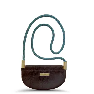 Oyster Shell Bag in Brown Leather