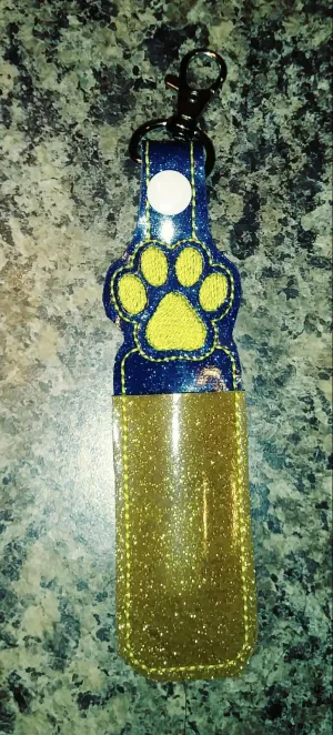 Paw print - lip balm holder - party favor - school spirit - flash drive holder - stocking stuffer - school colors - birthday party - bulldog