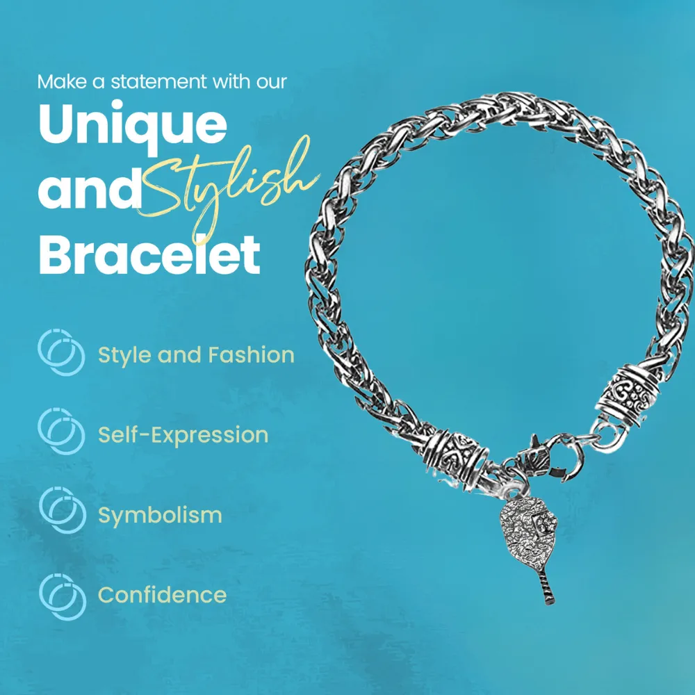 Pickleball Antique Rope Charm Bracelet
