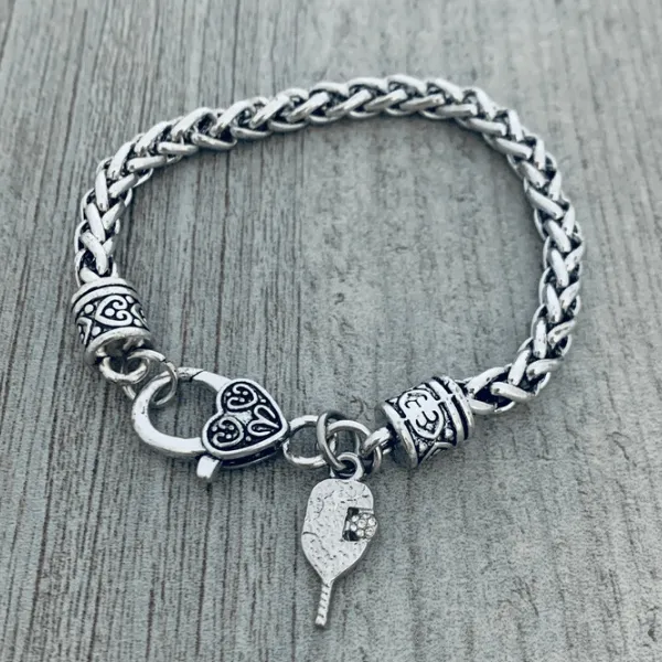 Pickleball Antique Rope Charm Bracelet