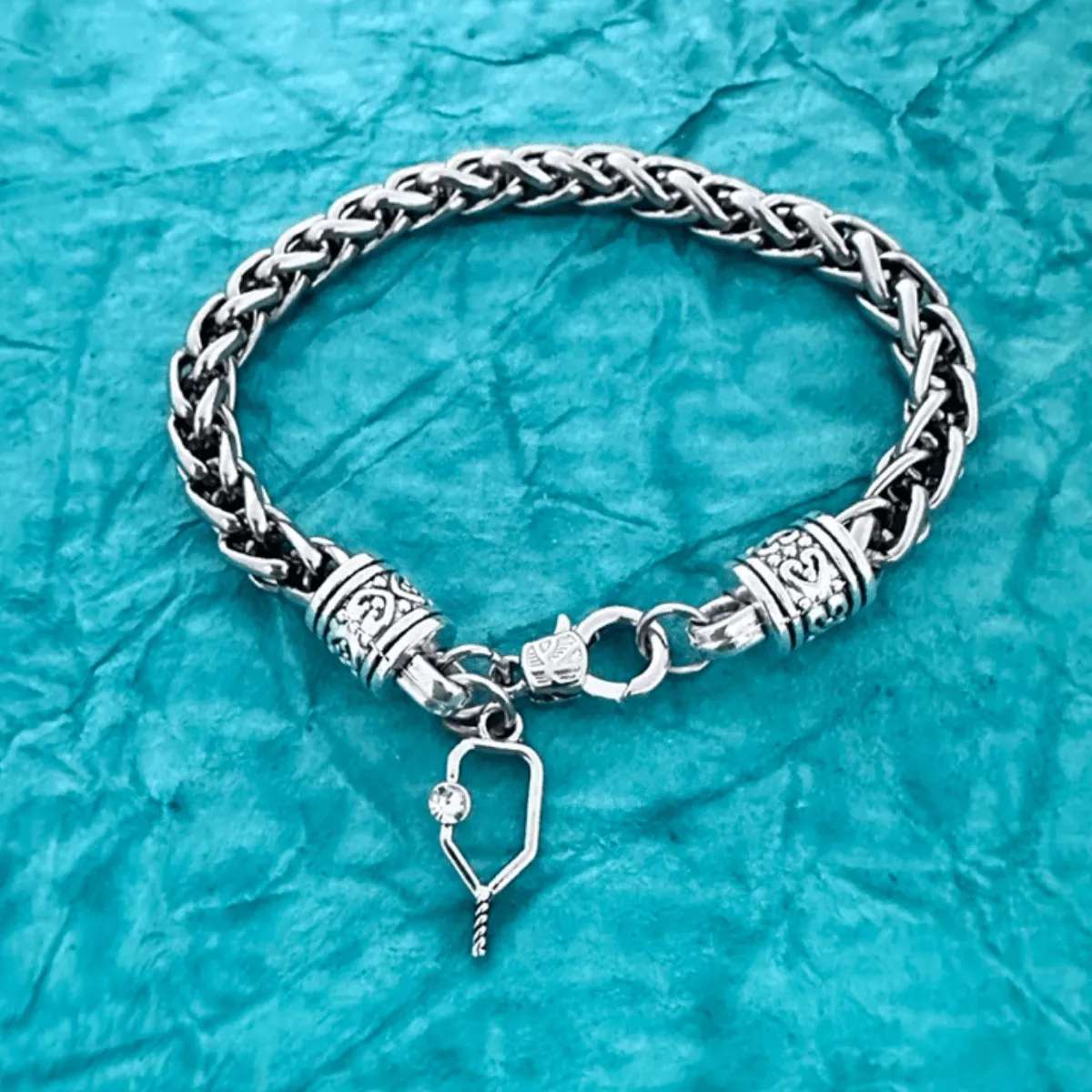 Pickleball Antique Rope Charm Bracelet