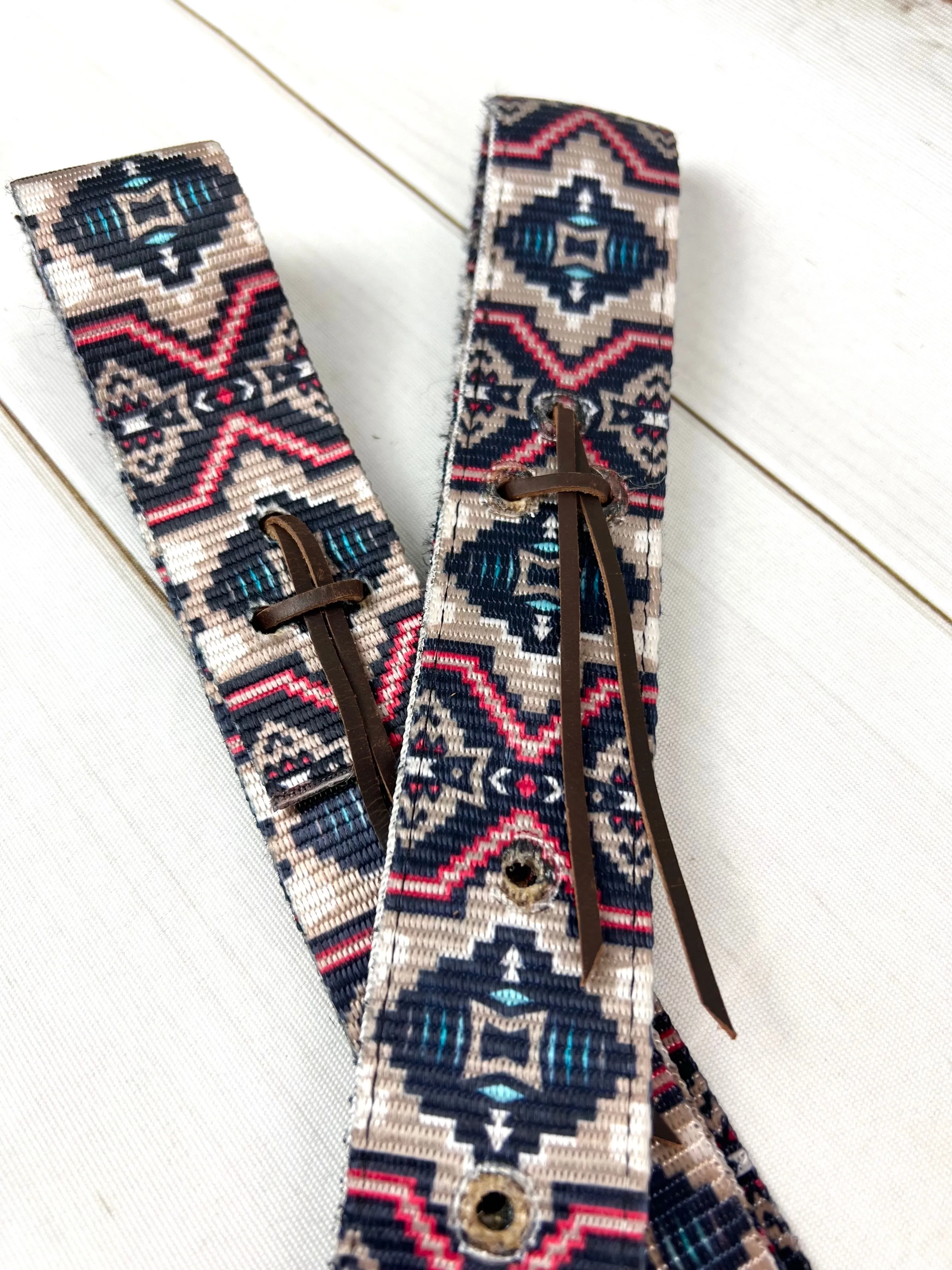 Pink, Grey and Blue Pattern Cinch Strap Set