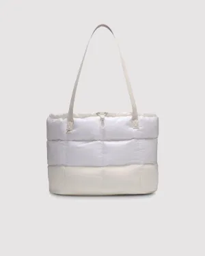 PUFFLE TOTE BAG "LT OREWOOD BRN"