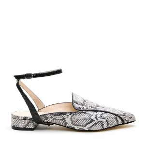 Python Pointed Loafer   Rattlesnake Black Marilyn Strap