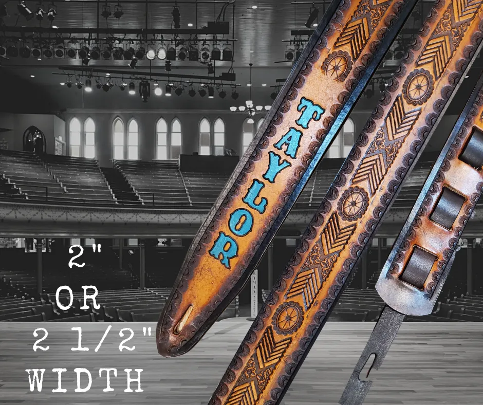 "Fearless"  Leather Guitar Strap