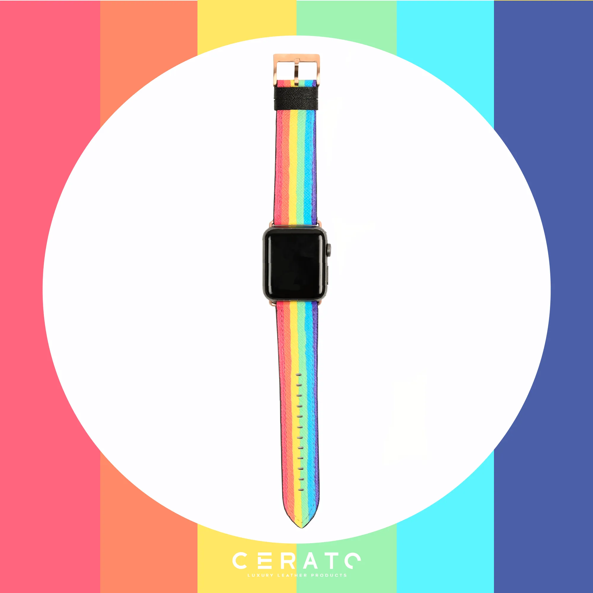 Rainbow Leather Apple Watch Band 38mm - 40mm
