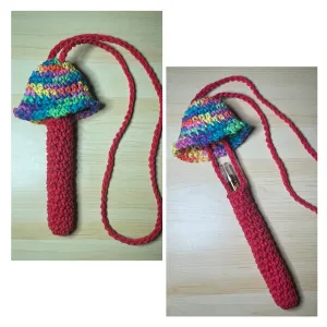 Red & Rainbow Regular Mushroom Storage Necklace