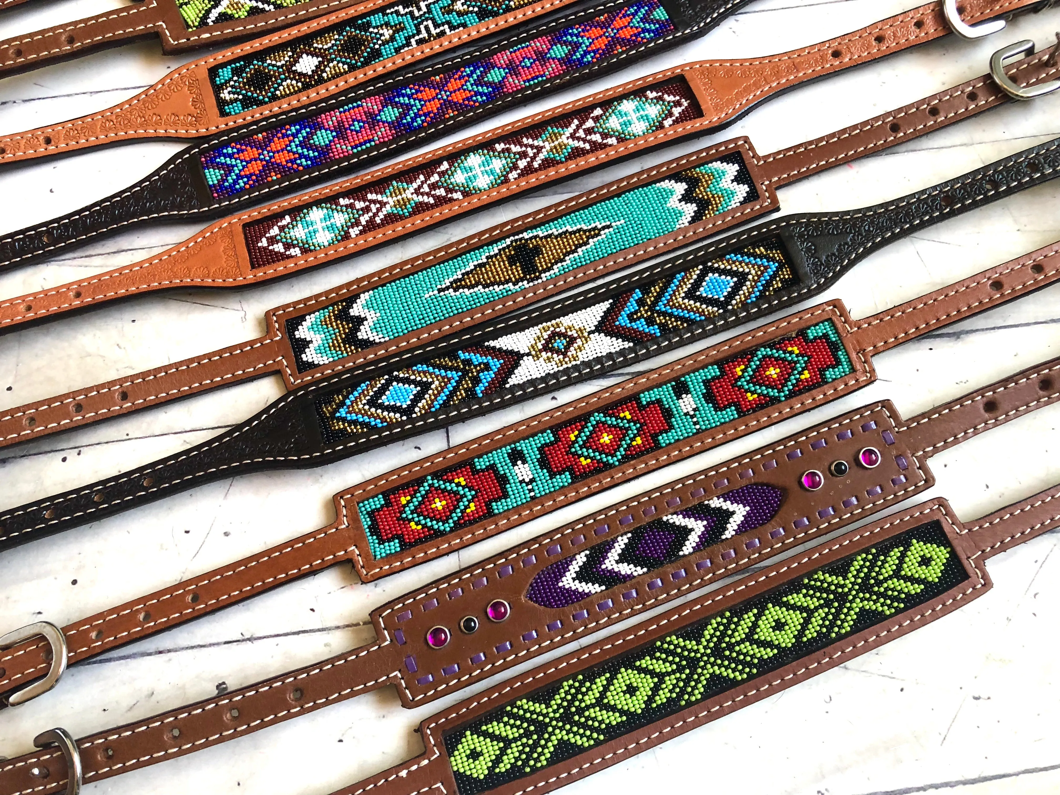 Red & Teal Diamond Pattern Wither Strap