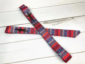 Red Aztec Pattern Cinch Strap Set
