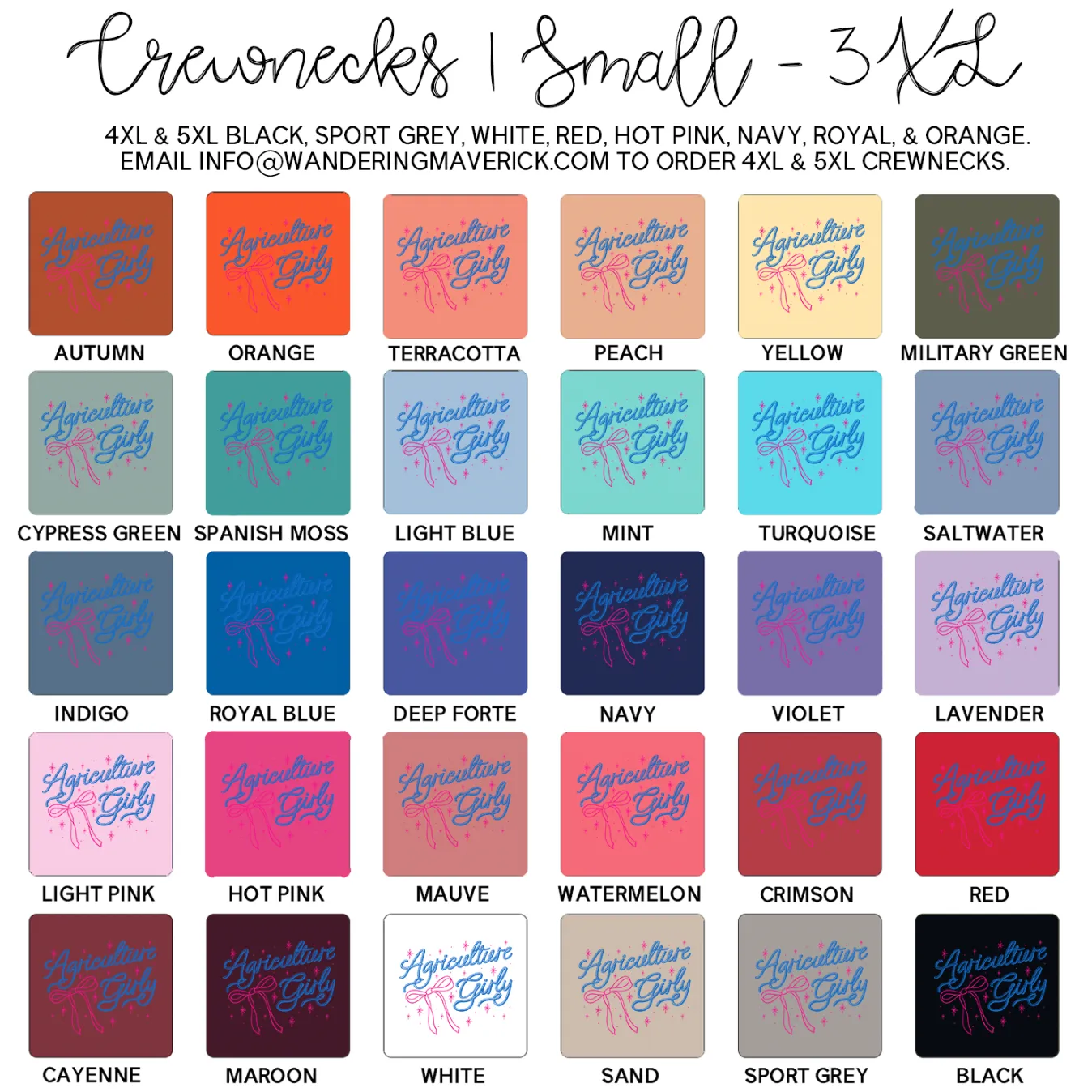 Rope Agriculture Girly Crewneck (S-3XL) - Multiple Colors!