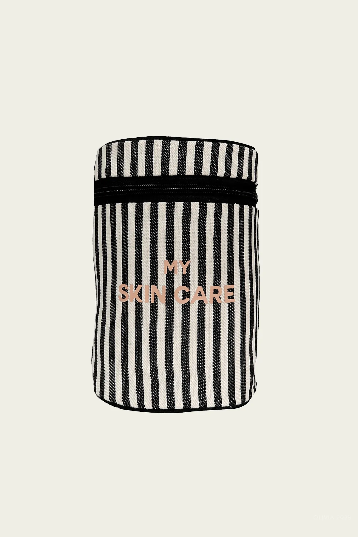Round My Skin Care Case in Striped