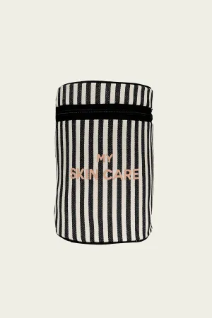 Round My Skin Care Case in Striped
