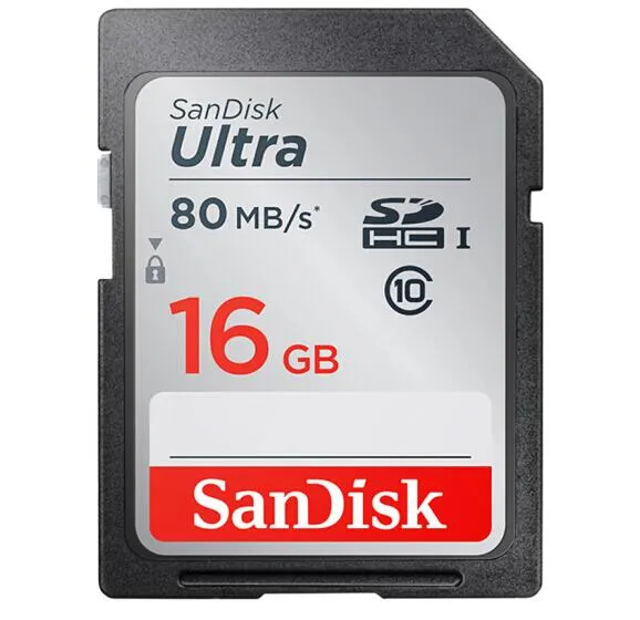 SanDisk Ultra SD Card 16GB SDXC Class10 Memory Card C10 R80mb/s USH-1 Support for Camera
